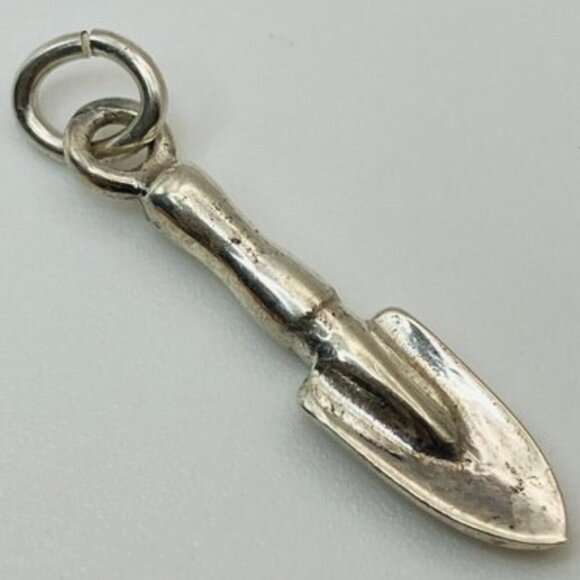 Sterling Silver Garden Trowel Pendant Necklace Italy Box Chain - Picture 4 of 14